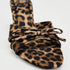 Elegant Leopard Print Bow Knot High Heel Mules for Women